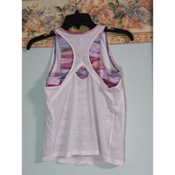 Athleta Girl Large 12 Purple Layers Racerback Casual Active Athleisure Tank Top - Picture 4 of 5